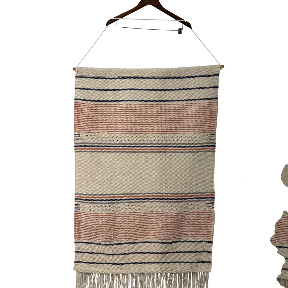 Boho Woven Wall Hanging Tassel Fringe Shaggy Diamond Tufted Textile Art 28x48